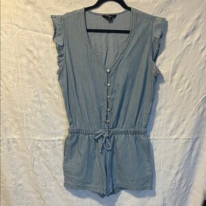 Stitch Star Chambray Romper, Size M